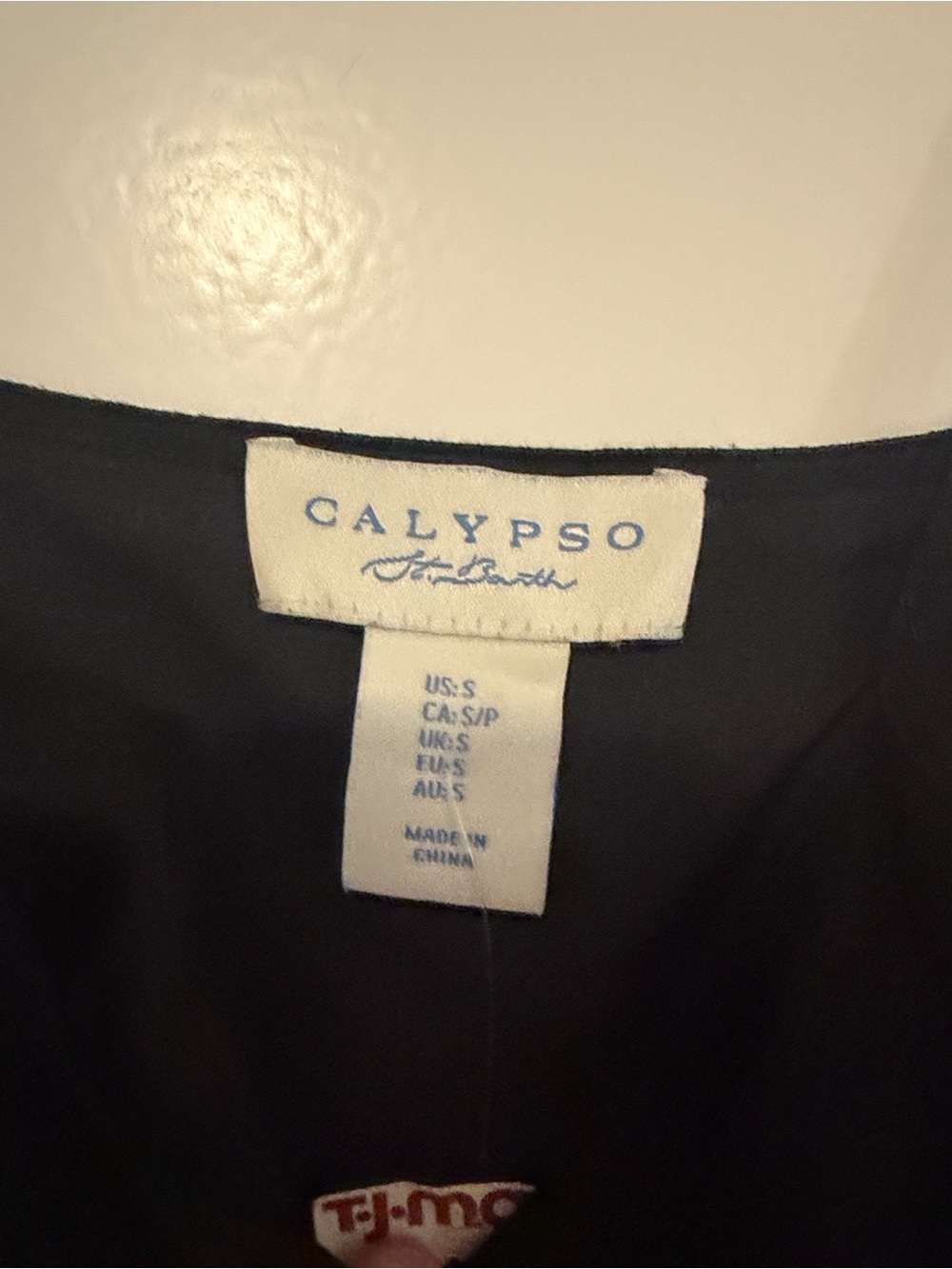 Calypso St. Barth Black Slip Dress with White Palm Embroidery - Picture 8 of 8
